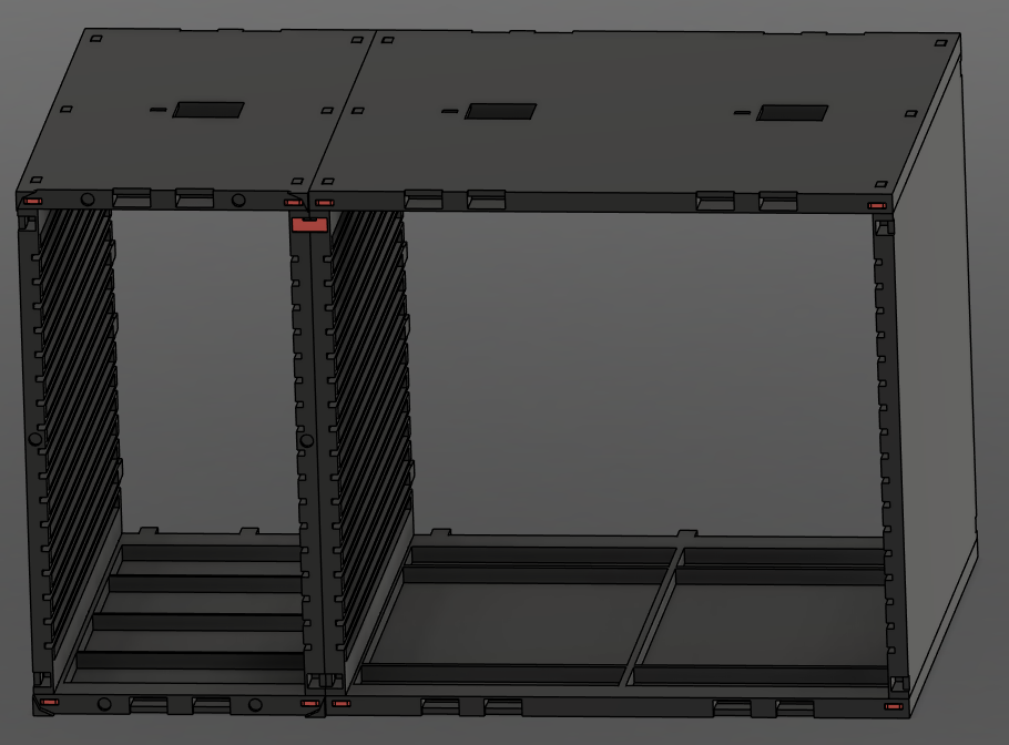 SlotCrate V2 Slotcar-Modul und Tools-Modul miteinander verbunden