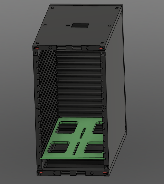 SlotCrate V2 Slotcar-Modul mit geöffneter Front